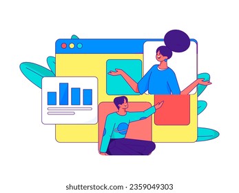 Business People Flat Vector Concept Operation Hand Drawn Illustration
