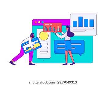 Ilustración de la operación de concepto de vectores planos para personas de negocios
