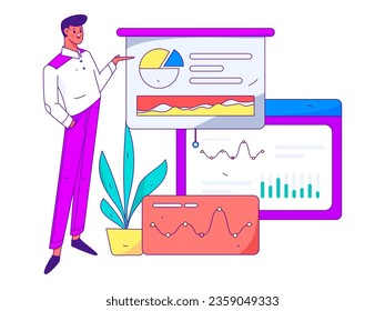 Business People Flat Vector Concept Operation Hand Drawn Illustration
