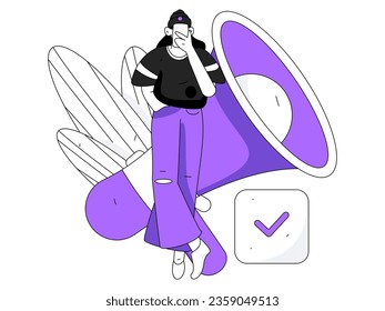 Business People Flat Vector Concept Operation Hand Drawn Illustration
