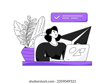 Business People Flat Vector Concept Operation Hand Drawn Illustration
