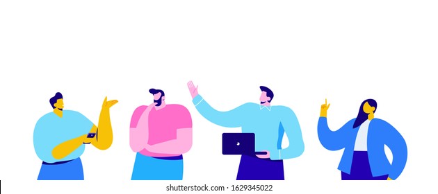 Business people flat vector. Conversation