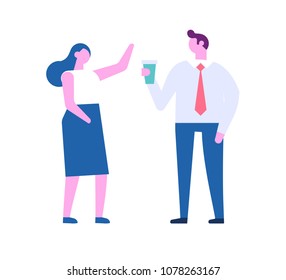 Business people. Flat vector illustration isolated on white.