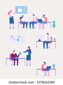 Business people. Flat vector illustration isolated on white.