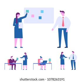 Business people. Flat vector illustration isolated on white.