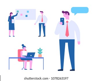 Business people. Flat vector illustration isolated on white.