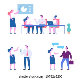 Business people. Flat vector illustration isolated on white.