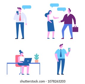 Business people. Flat vector illustration isolated on white.