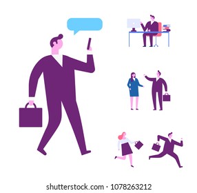 Business people. Flat vector illustration isolated on white.