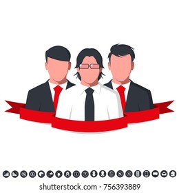 Business people. Flat vector illustration isolated on white background.