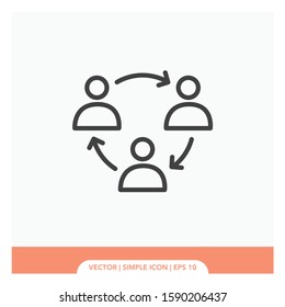Business People flow Icon Vector Illustration