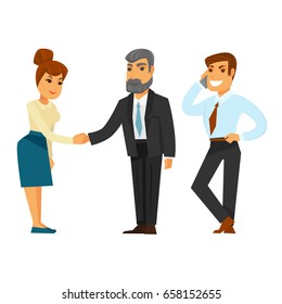 Business people in formal office clothes isolated illustrations set