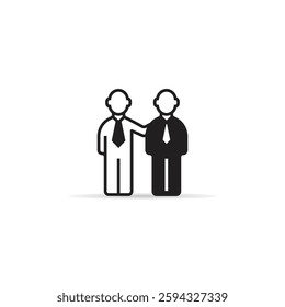 business people and friends icon with shadow on white background