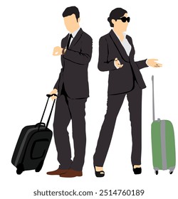 business people full isolated with luggage