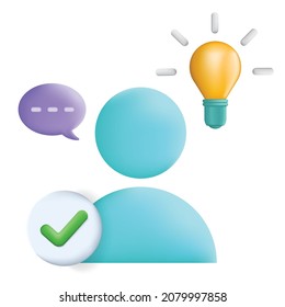 Business people get idea 3d cartoon style vector illustration design.