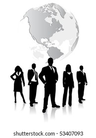 business people with globe