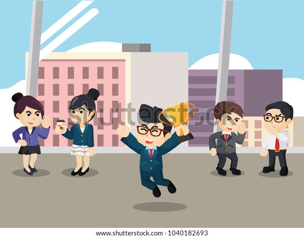 Business People Gossiping Their Workmate Who Stock Vector Royalty Free