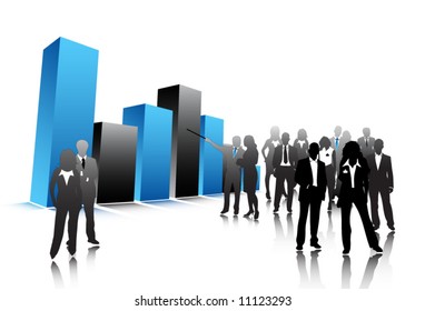 Business people with graph