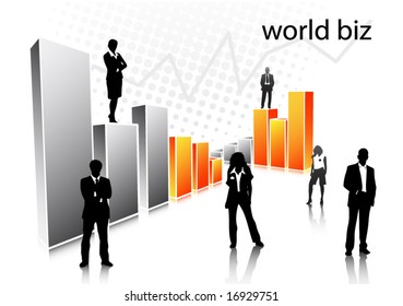 Business people with graph