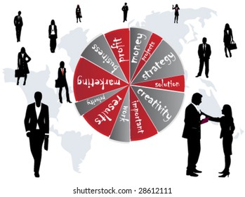 business people and graph