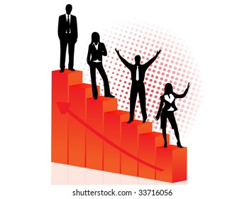 Business people and graph
