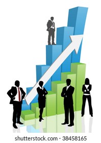 Business people with graph