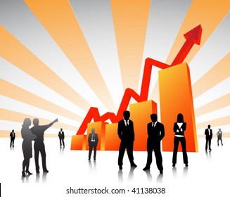 Business people and graph
