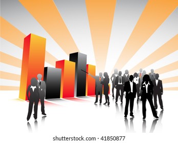 Business people with graph