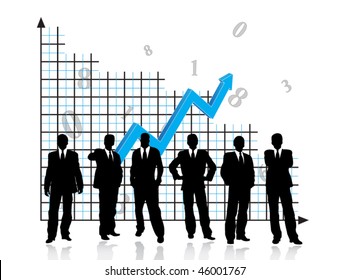 Business people with graph