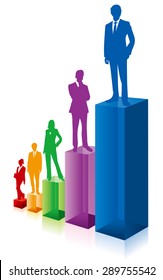 business people & graph Vector 