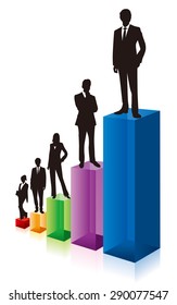 business people & graph Vector