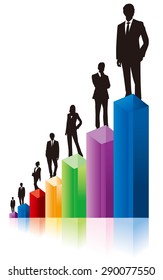 business people & graph Vector