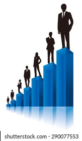 business people & graph Vector