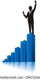 business people & graph Vector