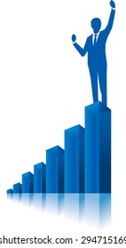 business people & graph Vector