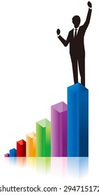 business people & graph Vector