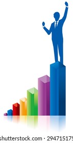 business people & graph Vector