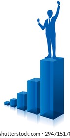 business people & graph Vector