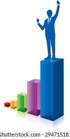 business people & graph Vector