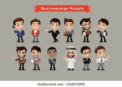 business people group avatars characters - Vector