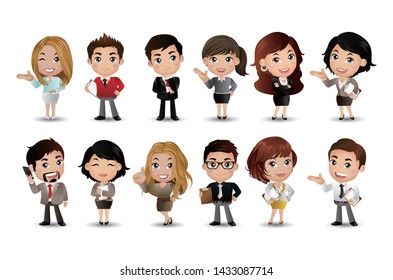 business people group avatars characters - Vector