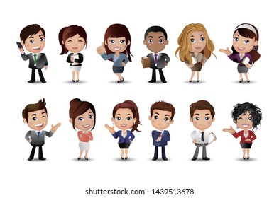 business people group avatars characters - Vector