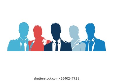 Business people, group of businessmen and businesswomen avatar, isolated vector silhouettes of business portraits