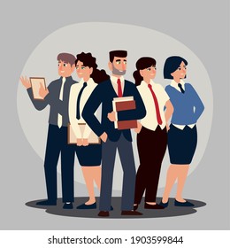 Business People, Group Of Businessmen And Business Women Characters Cartoon