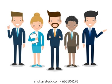 Business People Group Diverse Team, Business team of employees and the boss, businessman and businesswoman vector illustration