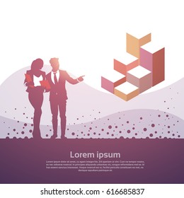 Business People Group Finance Graph Financial Success Concept Flat Vector Illustration