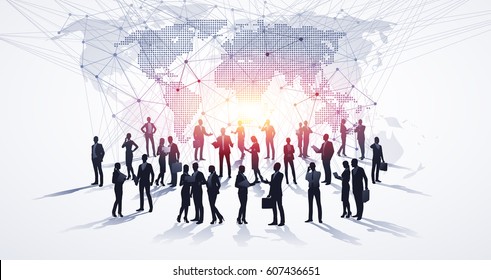 Business People Group. Global Communications. Vector Illustration