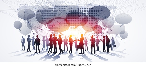 Business People Group. Global Communications. Vector illustration