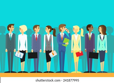 Business People Group Human Resources Flat Vector Illustration