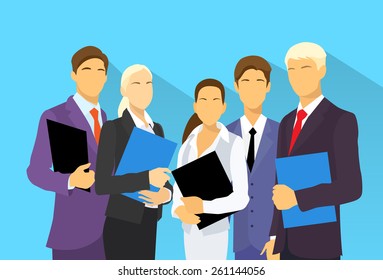 Business People Group Human Resources Flat Vector Illustration